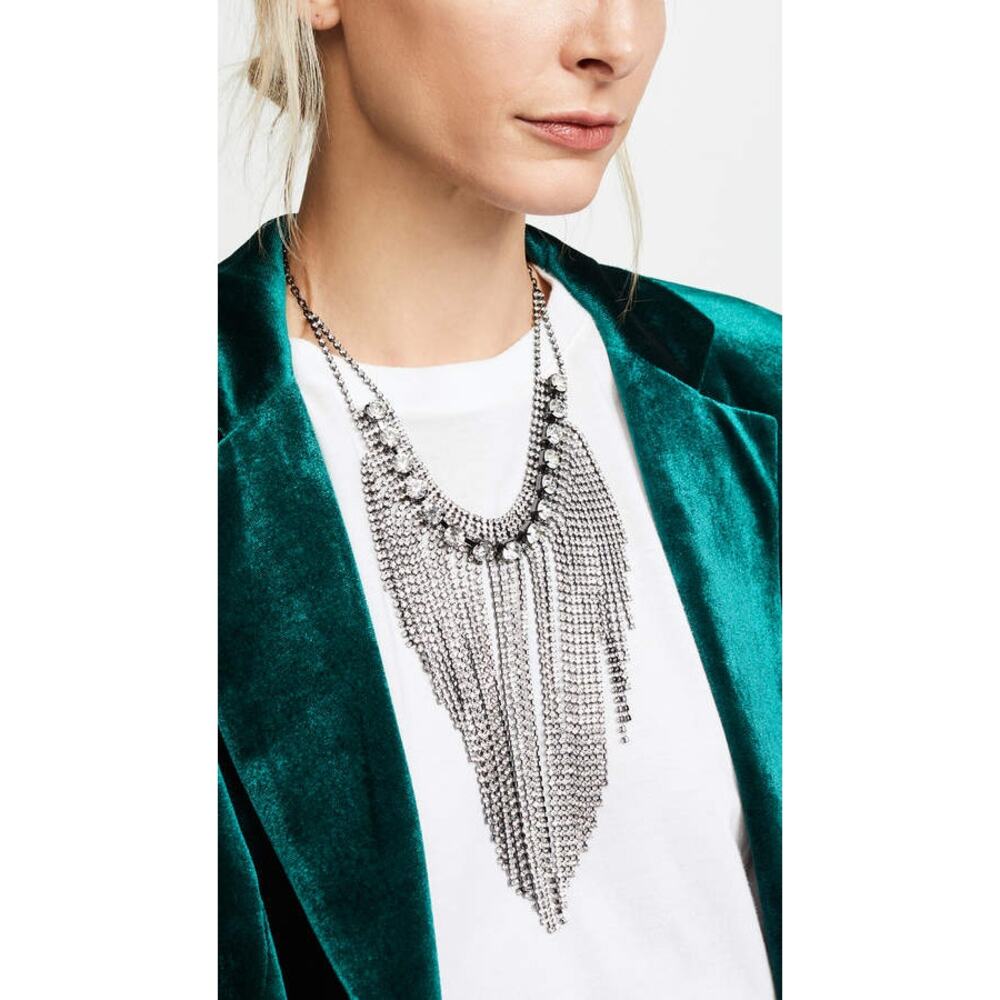 Rebecca Minkoff Cascading Crystal Fringe Statement Necklace $98 Tags #RM259 - Picture 3 of 4